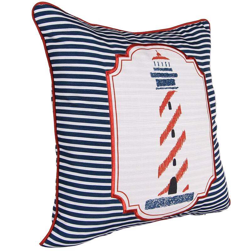 20" x 20" Nautical Indoor Throw Pillow with Welt On Sale Bed Bath